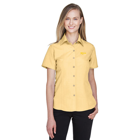 Harriton Ladies' Barbados Textured Camp Shirt with Ruiz Foods Logo Embroidered on Left Chest