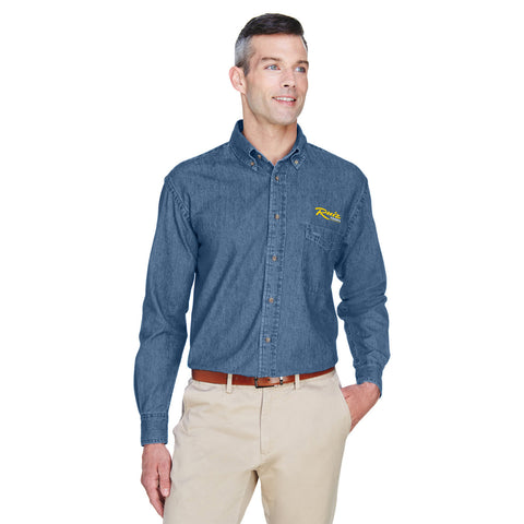 Men's 6.5 oz. Long-Sleeve Denim Shirt with Ruiz Foods Logo Embroidered on Left Chest