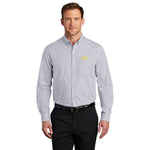 Men's Broadcloth Gingham Easy Care Shirt with Ruiz Foods Logo Embroidered on Left Chest