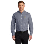 Men's Broadcloth Gingham Easy Care Shirt with Ruiz Foods Logo Embroidered on Left Chest