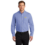 Men's Broadcloth Gingham Easy Care Shirt with Ruiz Foods Logo Embroidered on Left Chest