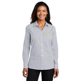 Ladies' Broadcloth Gingham Easy Care Shirt with Ruiz Foods Logo Embroidered on Left Chest