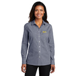 Ladies' Broadcloth Gingham Easy Care Shirt with Ruiz Foods Logo Embroidered on Left Chest
