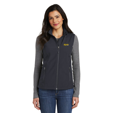 Ladies Core Soft Shell Vest with Ruiz Foods Logo Embroidered on Left Chest