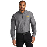 Men's Long Sleeve Chambray Easy Care Shirt with Ruiz Foods Logo Embroidered on Left Chest