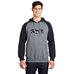 Raglan Colorblock Pullover Hooded Sweatshirt with Screen Printed Ruiz Foods Logo