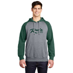 Raglan Colorblock Pullover Hooded Sweatshirt with Screen Printed Ruiz Foods Logo